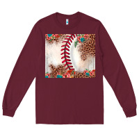 Burgundy baseball leopard Long Sleeve Tee - JahusDesignShop