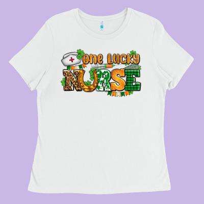 One Lucky Nurse Ladies Tee Designed By Adodesignshop