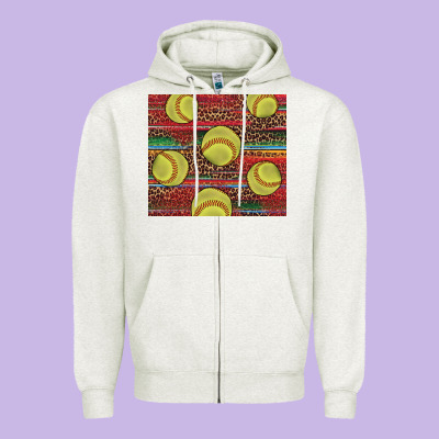 Western Softball Zipper Hoodie Designed By Adodesignshop