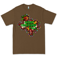 Cacao merry Christmas y'all Texas map Premium Tee - BarkalooDesign