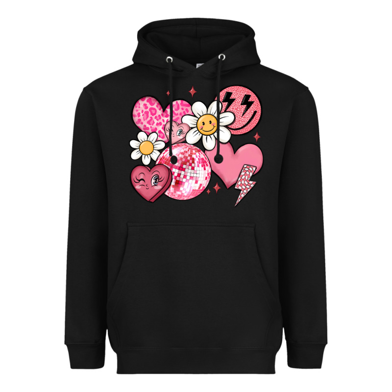Retro Valentines Day Heavyweight Hoodie by MaliasSmallBusiness | Teevron