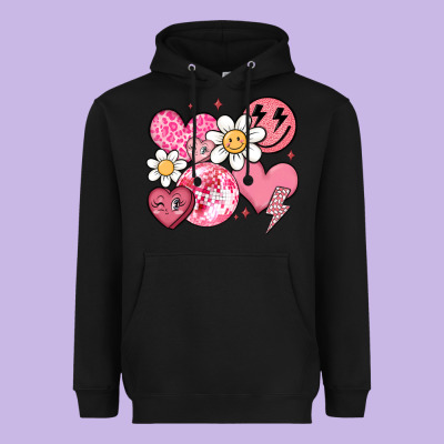 Retro Valentines Day Heavyweight Hoodie Designed By Maliassmallbusiness