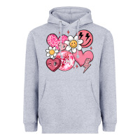 Heather Grey retro valentines day Heavyweight Hoodie - MaliasSmallBusiness