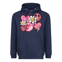 Navy retro valentines day Heavyweight Hoodie - MaliasSmallBusiness