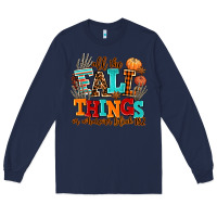 Navy all the fall thıngs or whatever Long Sleeve Tee - AdoDesignShop
