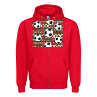 Red western soccer Zipper Hoodie - AdoDesignShop