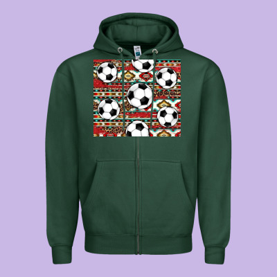 Western Soccer Zipper Hoodie Designed By Adodesignshop