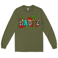 Army Green madre with roses and cactus Long Sleeve Tee - AdoDesignShop