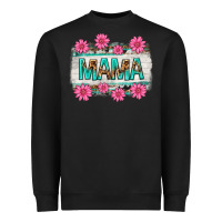 Black mama leopard with turquoise background Heavyweight Sweatshirt - texasbilliewilder