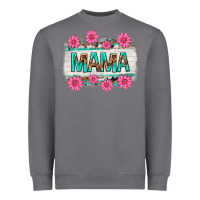Storm mama leopard with turquoise background Heavyweight Sweatshirt - texasbilliewilder
