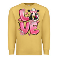 Antique Gold love cow valentine's day Premium Sweatshirt - MaliasSmallBusiness