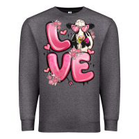 Charcoal Heather love cow valentine's day Premium Sweatshirt - MaliasSmallBusiness