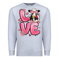 Heather Grey love cow valentine's day Premium Sweatshirt - MaliasSmallBusiness