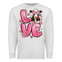 Oatmeal Heather love cow valentine's day Premium Sweatshirt - MaliasSmallBusiness