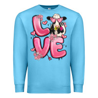 Ocean Blue love cow valentine's day Premium Sweatshirt - MaliasSmallBusiness