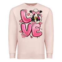 Pale Pink love cow valentine's day Premium Sweatshirt - MaliasSmallBusiness