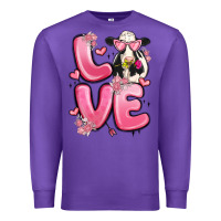Purple love cow valentine's day Premium Sweatshirt - MaliasSmallBusiness