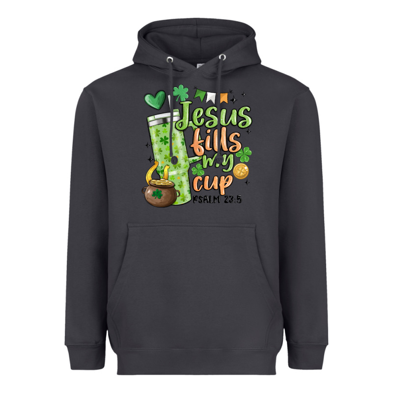 St. Patricks Day Jesus Fills My Cup Heavyweight Hoodie by MaliasSmallBusiness | Teevron