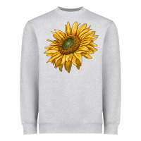 Heather Grey sunflower Heavyweight Sweatshirt - RanaPortraitStore