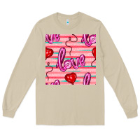 Mushroom valentines day heart and love balloons seamless pattern Long Sleeve Tee - BundleAndBundleShop