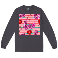 Smoke valentines day heart and love balloons seamless pattern Long Sleeve Tee - BundleAndBundleShop