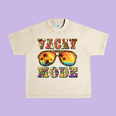 Vacay Mode Urban Heavy Tee Designed By Barkaloodesign
