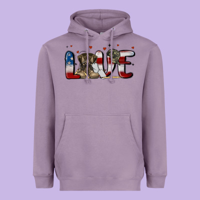 Love Army Heavyweight Hoodie Designed By Maliassmallbusiness