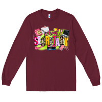 Burgundy school secretary Long Sleeve Tee - AdoDesignShop