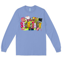Colony Blue school secretary Long Sleeve Tee - AdoDesignShop
