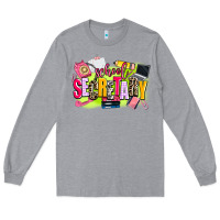 Heather Grey school secretary Long Sleeve Tee - AdoDesignShop
