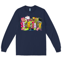 Navy school secretary Long Sleeve Tee - AdoDesignShop