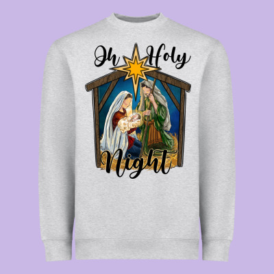 Oh Holy Night Holy Family Heavyweight Sweatshirt Designed By Ranaportraitstore