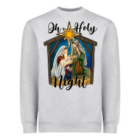 Heather Grey oh holy night holy family Heavyweight Sweatshirt - RanaPortraitStore