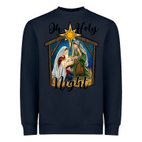 Navy oh holy night holy family Heavyweight Sweatshirt - RanaPortraitStore