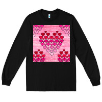 Black valentines day hearts seamless pattern Long Sleeve Tee - BundleAndBundleShop