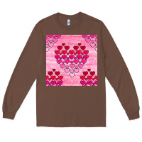 Chestnut valentines day hearts seamless pattern Long Sleeve Tee - BundleAndBundleShop