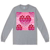 Heather Grey valentines day hearts seamless pattern Long Sleeve Tee - BundleAndBundleShop