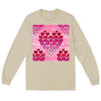 Mushroom valentines day hearts seamless pattern Long Sleeve Tee - BundleAndBundleShop