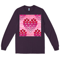Plum valentines day hearts seamless pattern Long Sleeve Tee - BundleAndBundleShop
