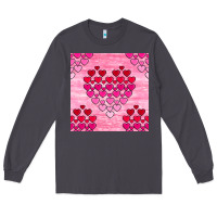 Smoke valentines day hearts seamless pattern Long Sleeve Tee - BundleAndBundleShop