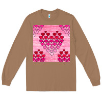 Toasted Coconut valentines day hearts seamless pattern Long Sleeve Tee - BundleAndBundleShop