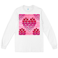 White valentines day hearts seamless pattern Long Sleeve Tee - BundleAndBundleShop