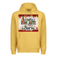 Antique Gold santa's favorite nurse Premium Hoodie - AdoDesignShop