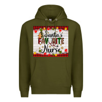 Army Green santa's favorite nurse Premium Hoodie - AdoDesignShop