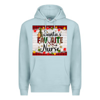 Blue Mist santa's favorite nurse Premium Hoodie - AdoDesignShop