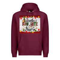 Burgundy santa's favorite nurse Premium Hoodie - AdoDesignShop