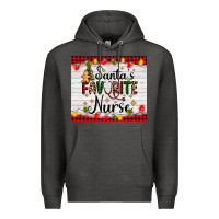 Charcoal Heather santa's favorite nurse Premium Hoodie - AdoDesignShop