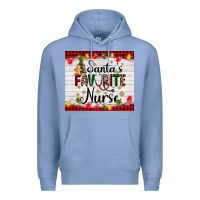 Colony Blue santa's favorite nurse Premium Hoodie - AdoDesignShop