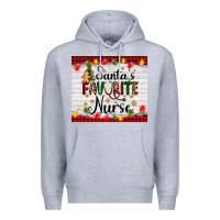 Heather Grey santa's favorite nurse Premium Hoodie - AdoDesignShop