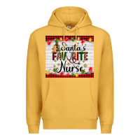 Mustard santa's favorite nurse Premium Hoodie - AdoDesignShop